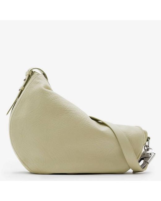 Burberry Natural Medium Knight Leather Shoulder Bag