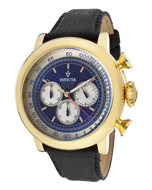 Invicta Gray Vintage Chronograph Quartz Blue Dial Watch for men