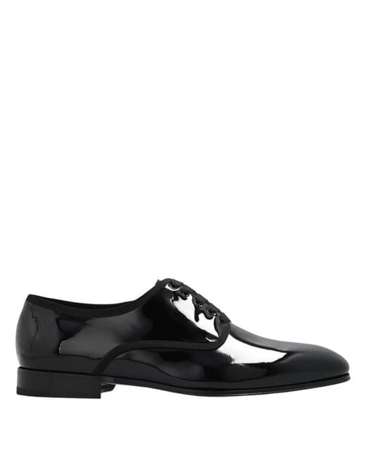 Ferragamo Black Ferragamo Magic Charlotte Patent Derby Shoes for men