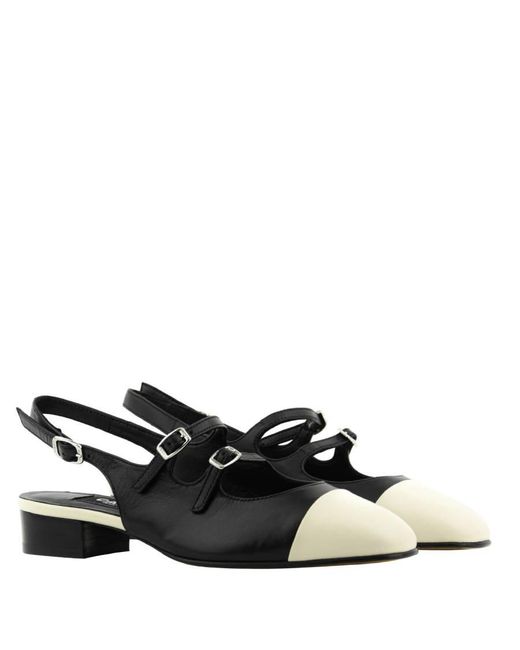 CAREL PARIS Black Abricot Flats With 20 Mm Heel, Brand Size 36 Us