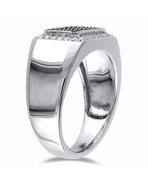Amour White Halo Spinel And Sapphire Square Ring for men