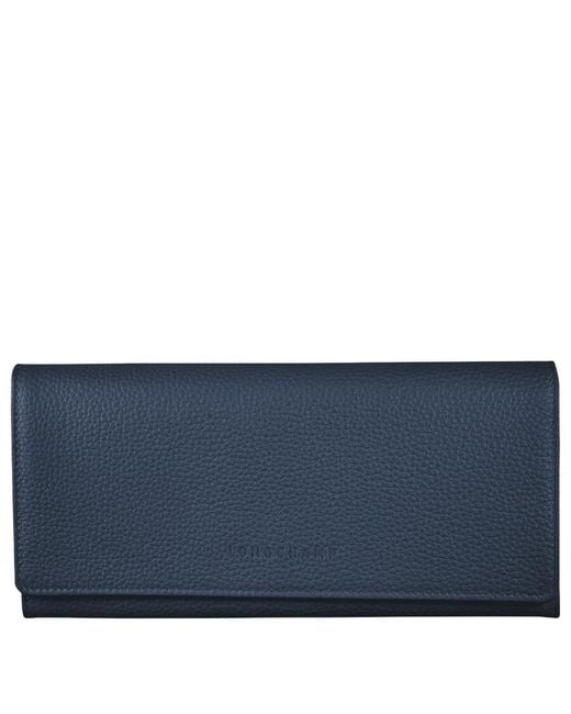 Longchamp Blue Continental Leather Wallet