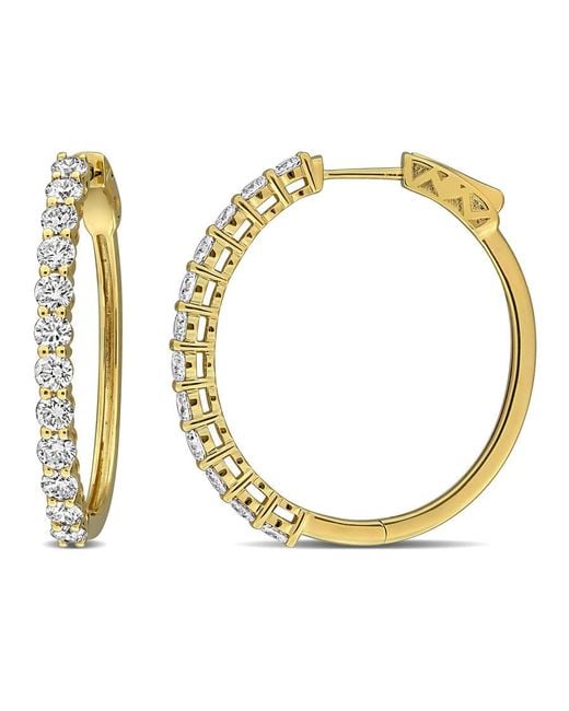 Created Forever Metallic 2 3/8Ct Tw Lab-Grown Diamond Hoop Earrings