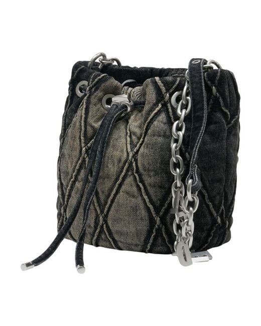 DIESEL Black Charm-D Bucket S Bag
