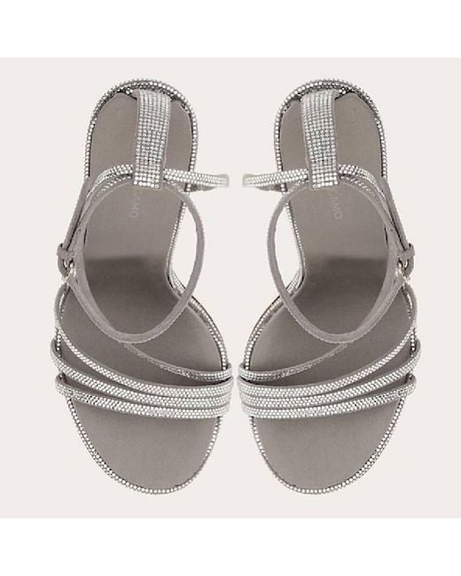 Ferragamo White Denise Crystal-Embellished Sandals