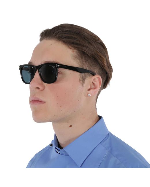 Tom Ford Kevyn Blue Green Square Sunglasses Ft1099 01n 52 for men