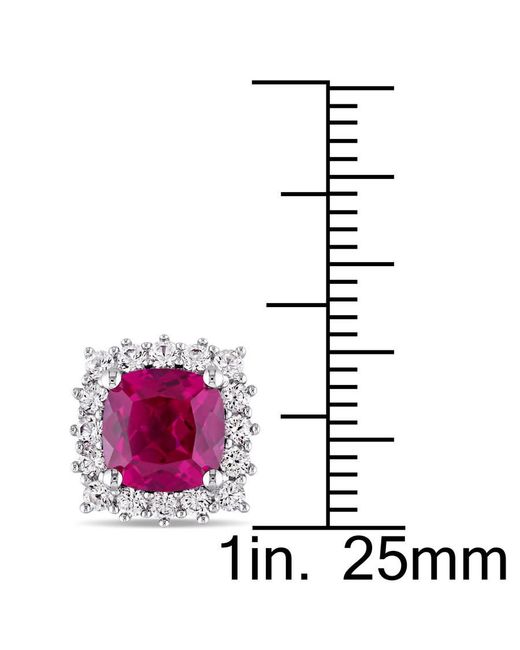 Amour Pink 4 7/8 Ct Tgw Created Ruby And Created Sapphire Stud Earrings