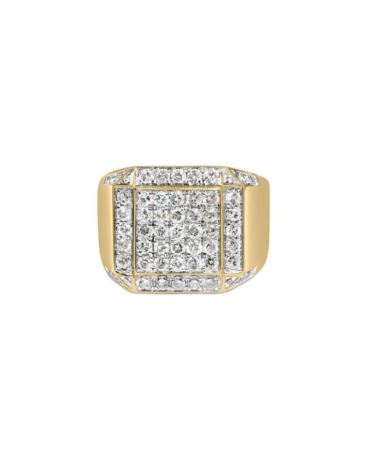 Haus of Brilliance White 10K 2 1/8 Cttw Diamond Composite Cluster Cocktail Ring Band for men