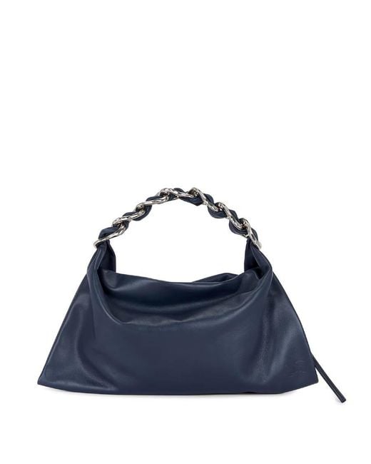 Burberry Blue Small Swan Leather Shoulder Bag