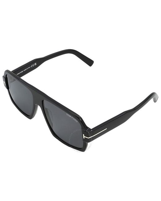 Tom Ford Gray Camden Smoke Navigator Sunglasses Ft0933 01a 58 for men