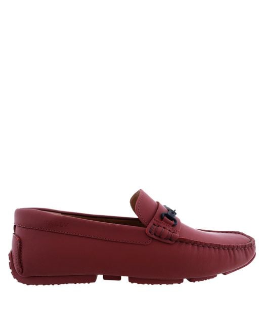 Bally Red Pitaval Slip-On Driver Shoes for men
