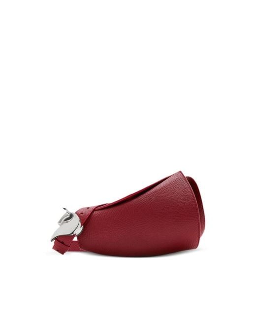 Burberry Red Small Horn Leather Shoulder Bag