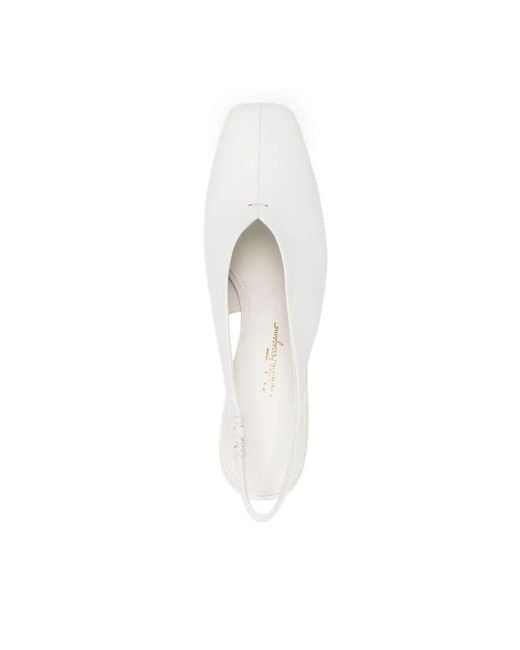 Ferragamo White Ladies Heels, Us