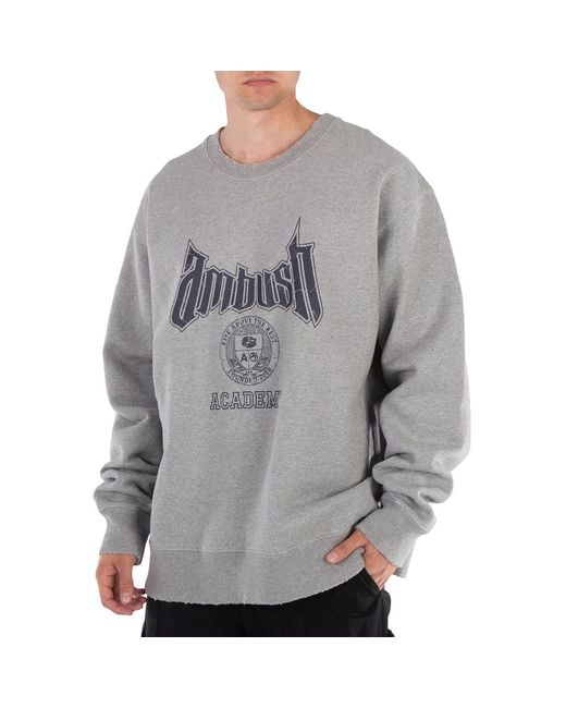 Ambush Gray Academy Crewneck Sweatshirt for men