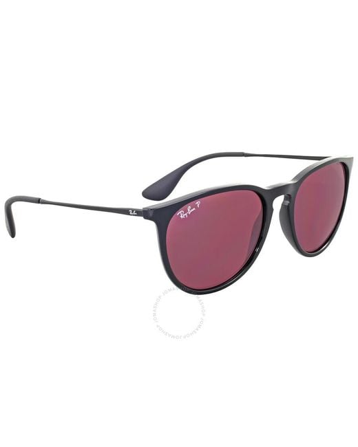 Ray-Ban Erika Polarized Purple Mirror Sunglasses