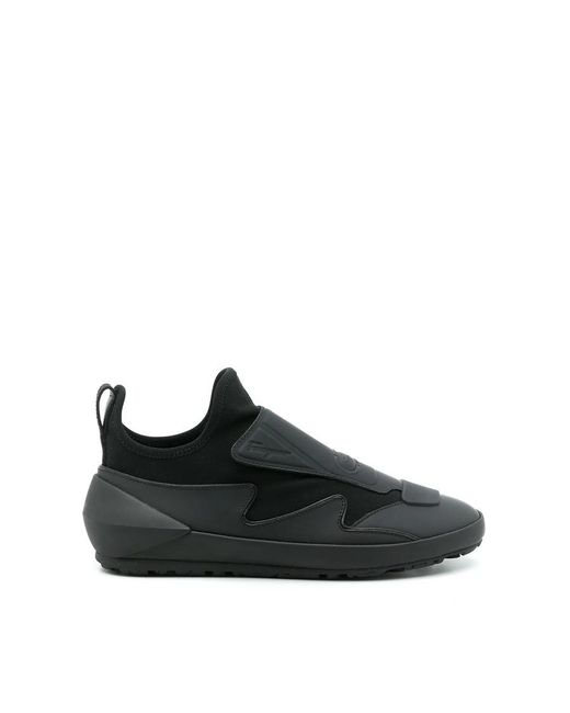 Ferragamo Black Ferragamo Leather Sock Style Sneakers