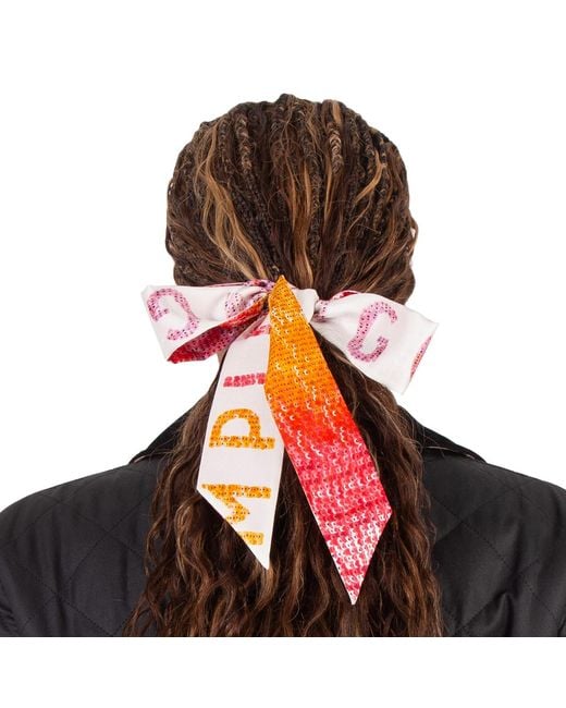 Longchamp Brown Sunset Glitter Silk Headband