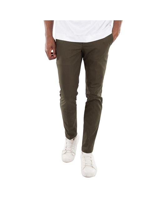 Boss Gray Stretch Cotton Slim-Fit Trousers, Brand Size 46 (Waist for men
