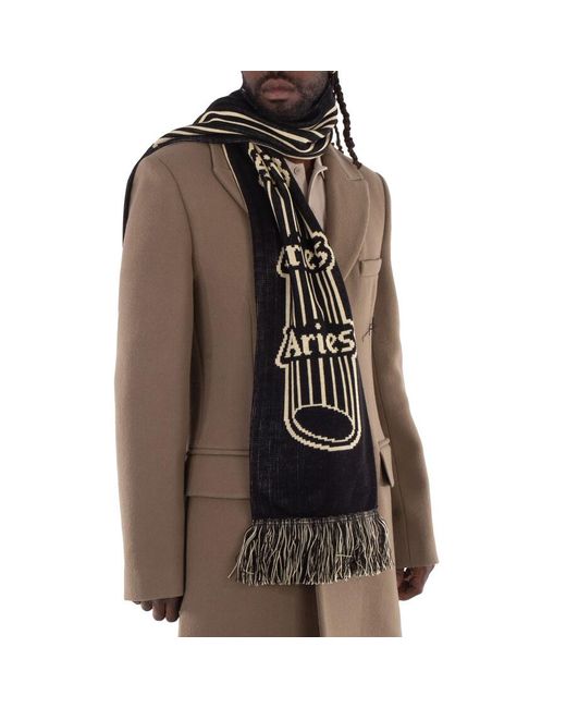 Aries Knitted Column Scarf in Metallic for Men | Lyst UK