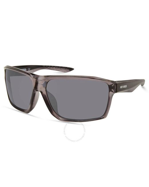 Harley Davidson Gray Smoke Mirror Rectangular Sunglasses Hd0152v 20c 65 for men