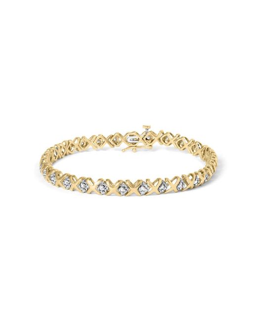 Haus of Brilliance Metallic 10K 1/2 Cttw Diamond Alternating X-Link Bracelet