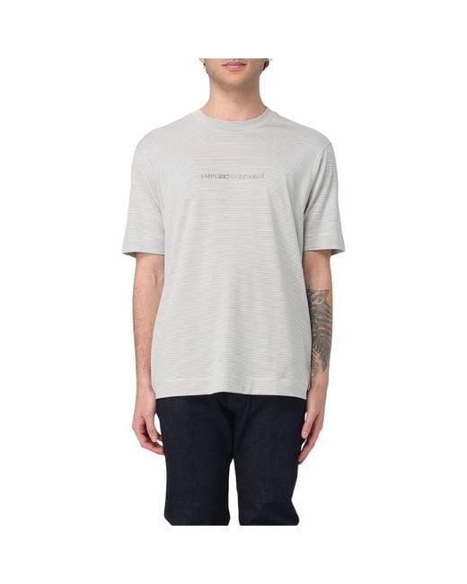 Emporio Armani Gray Short Sleeve Cotton T-Shirt for men