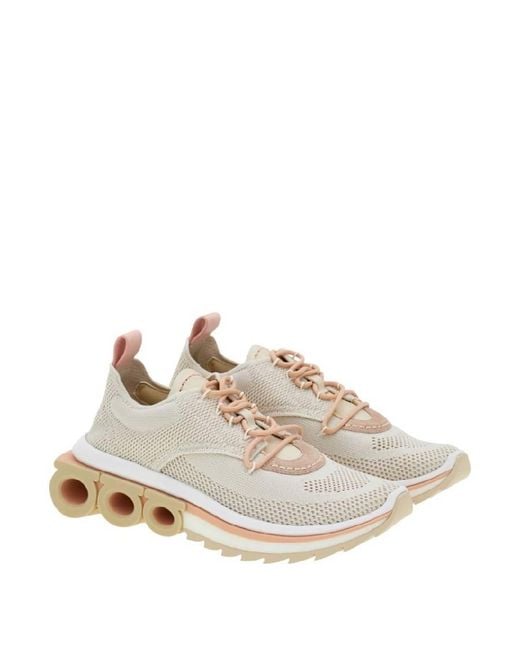 Ferragamo White Nama Knit Running Sneakers for men