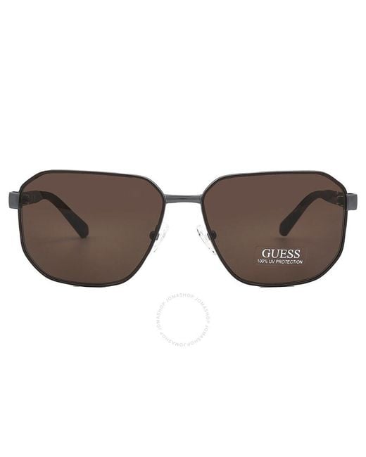 Guess Factory Brown Oversized Sunglasses Gf5086 09e 59 for men