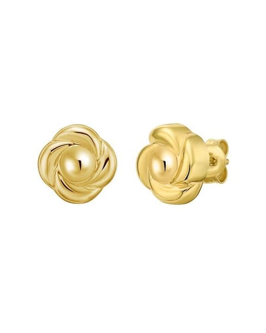 Tresorra Metallic 14K Floral Stud Earrings