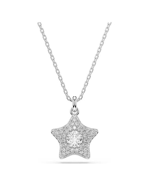 Swarovski Metallic Sublima Rhodium Plated Star Pendant Necklace for men