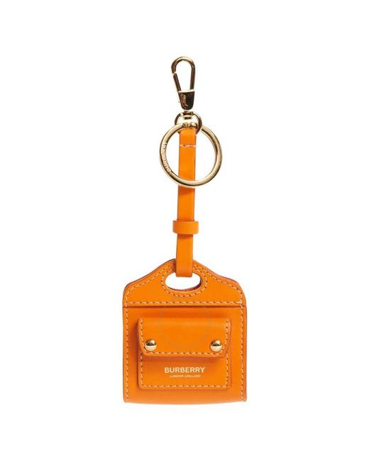 Burberry Orange Leather Pocket Bag Charm