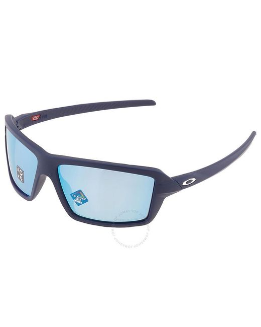 Oakley Blue Cables Prizm Deep Water Polarized Wrap Sunglasses Oo9129 912913 63 for men