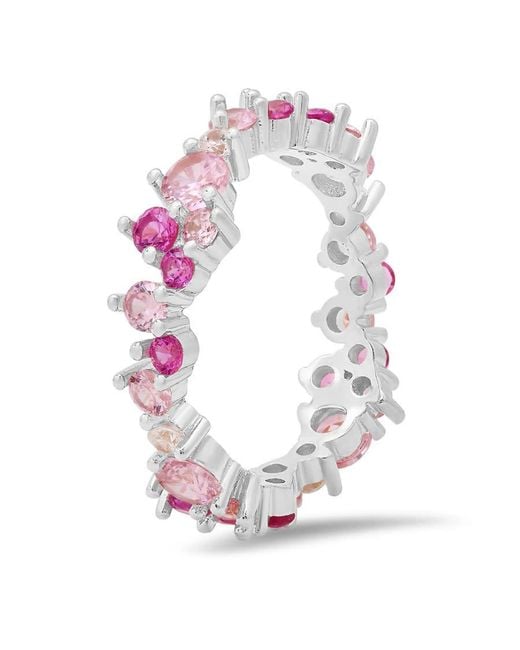 Kylie Harper Purple Sterling Abstract Sapphire Ombre Eternity Band Ring