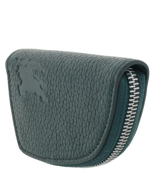 Burberry Green Equestrian Knight Design Shield Coin Pouch for men