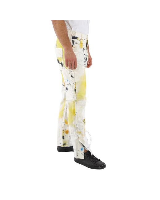Off-White c/o Virgil Abloh Yellow Off- Multicolor Futura Abstract Carpenter Trousers for men