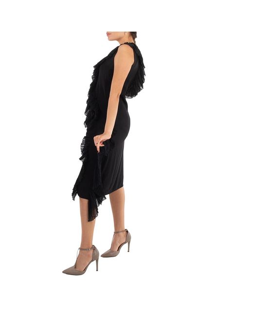 Burberry Black Windy Silk Ruffle Dress, Brand Size 2 (Us