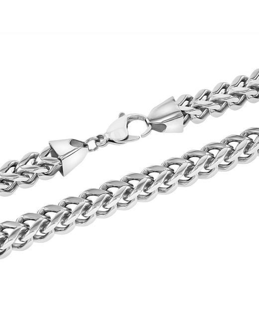 Robert Alton Metallic Stainless Steel 8Mm Franco Link Fashion Chain for men