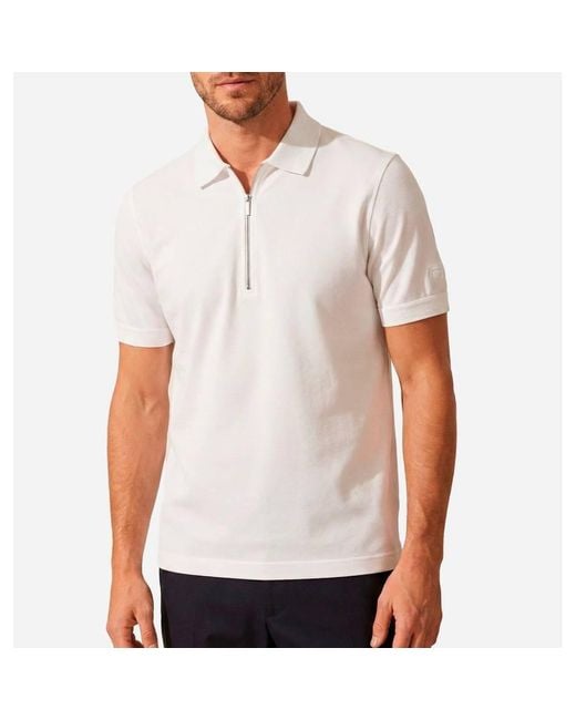 Ferragamo White Logo-Detail Cotton Polo Shirt for men