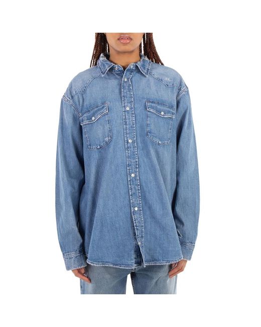 Polo Ralph Lauren Blue Classic Collar Long Sleeve Denim Shirt