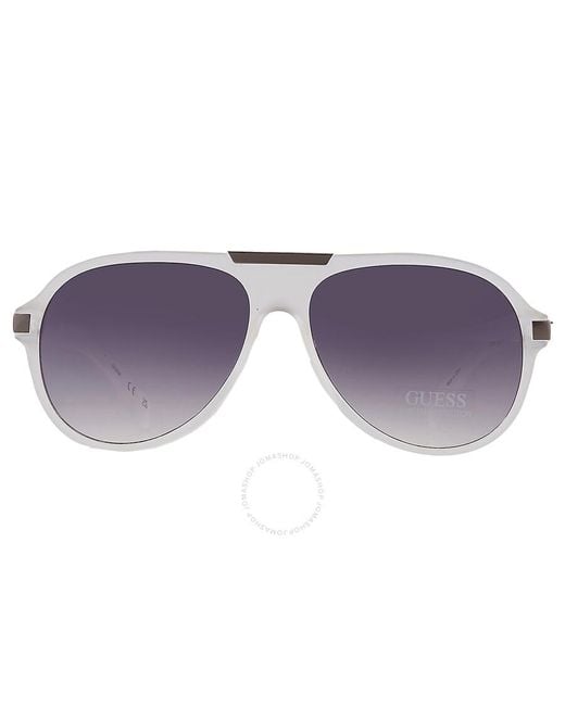 Guess Blue Smoke Gradient Pilot Sunglasses Gf0237 27b 57 for men