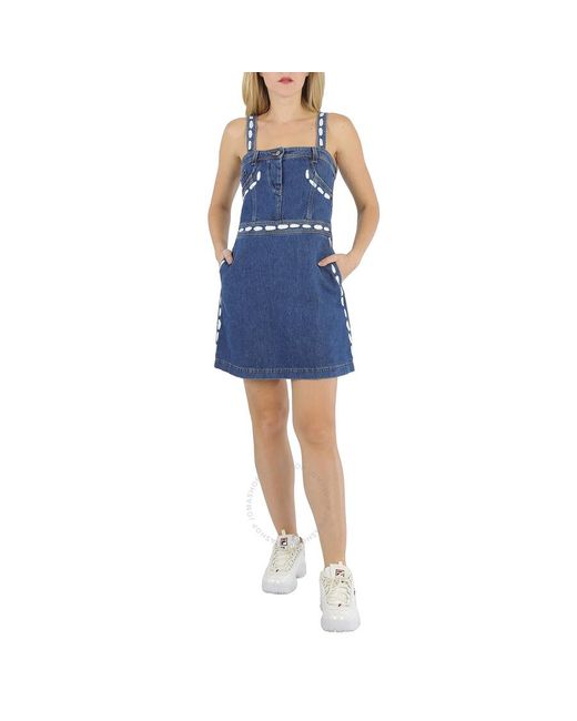Moschino Blue Cotton Denim Mini Short Dress