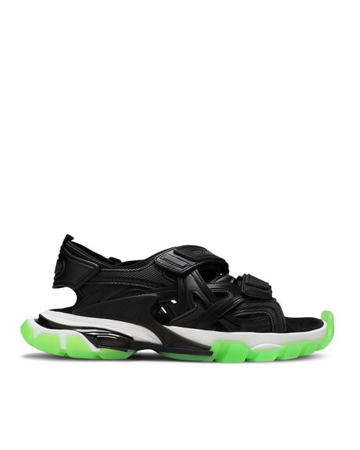 Balenciaga Green Neoprene And Rubber Clearsole Track Sandals, Brand Size 42 (Us for men