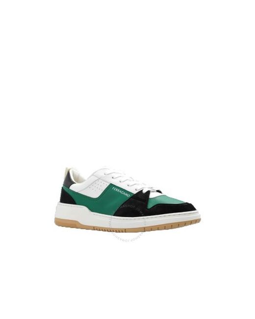 Ferragamo Green Dennis Low-top Skate Sneakers for men