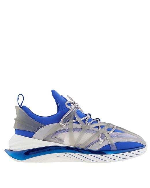 Jimmy Choo Blue Ultraviolet Mix Cosmos/M Low-Top Trainers for men