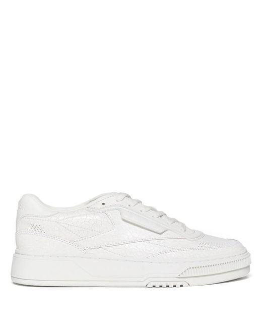 Reebok White Club C Ltd Cracked Leather Low-Top Sneakers
