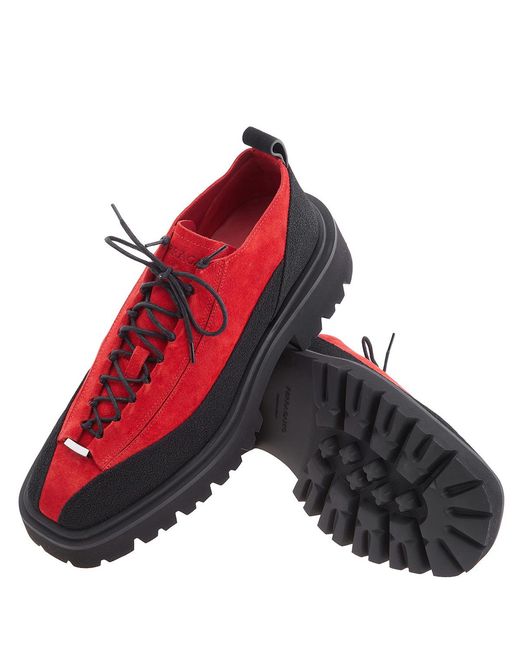 Ferragamo Red Ferragamo Atlante Lace-Up Hybrid Shoes for men