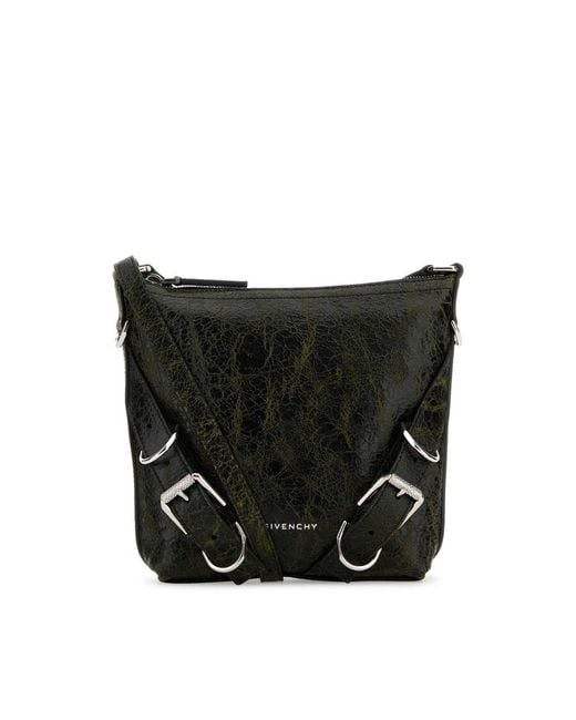 Givenchy Black Two-Tone Leather Voyou Crossbody Bag for men