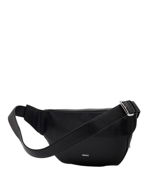 Versace Black Medusa Logo Leather Belt Bag for men