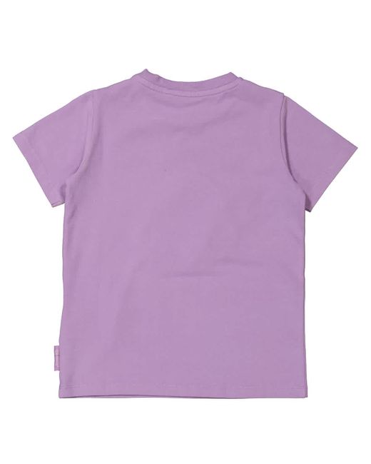 Moncler Purple Girls Logo Embroidered Cotton T-shirt
