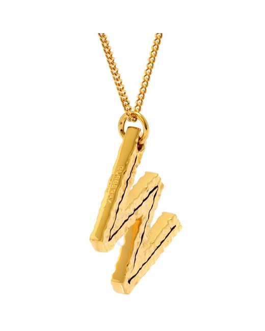 Burberry Metallic Alphabet W Charm Gold-plated Necklace